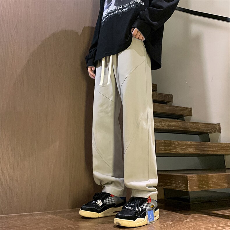 港风秋冬酷丝棉美式高街宽松休闲长裤男K23317-P40,男装休闲裤,星座717