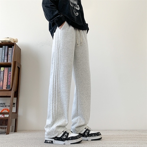 S-3XL纯色三条杠休闲裤直筒宽松加大码卫裤310A-2 BK313 P45 控68图片