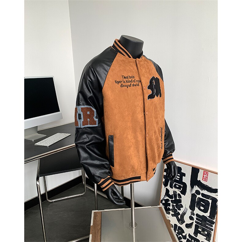 撞色拼接夹克男秋冬美式宽松休闲棒球服外套XZ514-2-24233-P128,男装夹克,星座514-2(原B239)