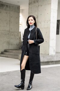 加厚毛呢外套图片