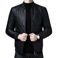 冬季男士皮衣加绒羽绒服休闲保暖白鸭绒品质绵羊皮外套保暖，男装皮衣，钱塘6003（原4033）