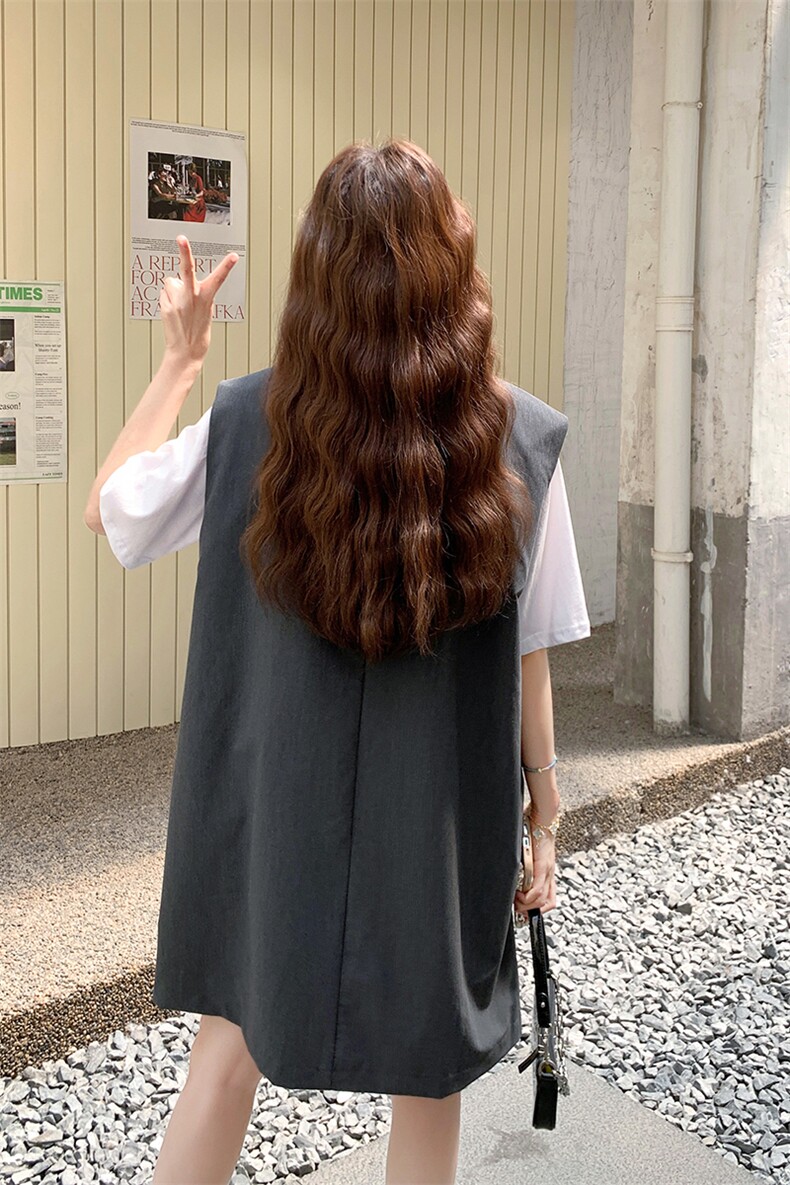 6.5设计感假两件减龄背心裙,女装连衣裙,2C015