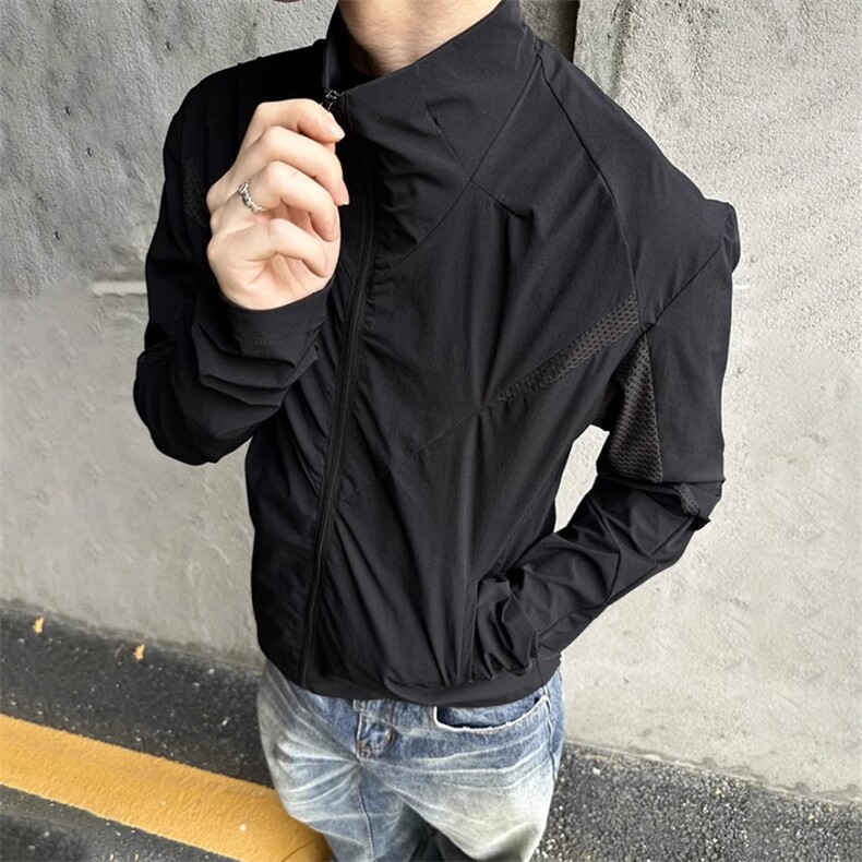 春夏款高品质冰感速干防晒服休闲户外运动外套透气弹力机能风夹克,男装防晒衣,电商A486