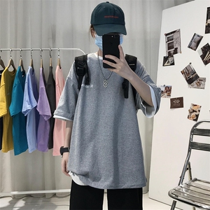 XZ115A-T06 200克纯棉男女字母印花大码S-5XL 10色T恤衫圆领半袖图片