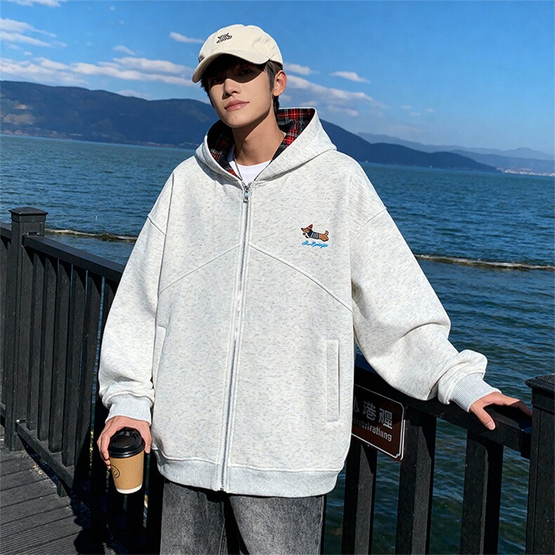 2026春季新款华棉320g格子拼接卫衣外套W6064-特P52建议零售价128，女装短外套，电商A001-1