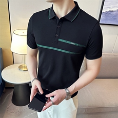 主推大货织带设计夏季短袖T恤翻领Polo衫大码半袖上衣T0240-P48，男装T恤，电商D342