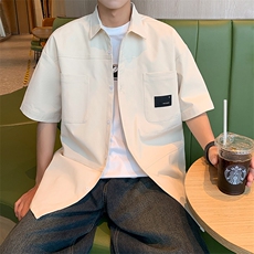 24年港风夏款工装宽松短袖衬衫男CS100P45，男装衬衫，星座1204-3
