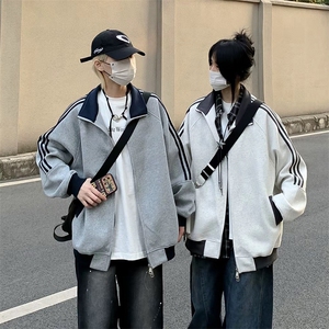 抖音得物高品质26春装美式高街重磅结构拼接织带立领卫衣外套CM42图片