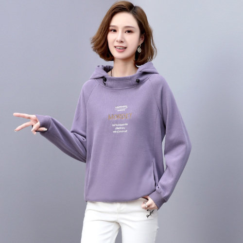 2023春装新款简约时尚休闲宽松连帽卫衣,女装卫衣/绒衫,丽影随形