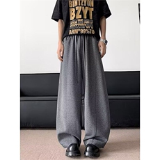 灰色运动卫裤夏春2025新款香蕉小个子阔腿休闲裤子K6175-P37，男装休闲裤，星座412-3