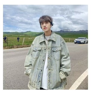 牛仔外套男春秋季潮牌美式高街男翻领痞帅宽松休闲上衣JK88-P60图片