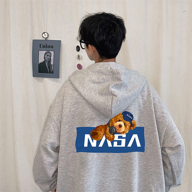 KS21247-P38NASA连帽开衫卫衣男运动外套大码班服,男装卫衣,电商A040