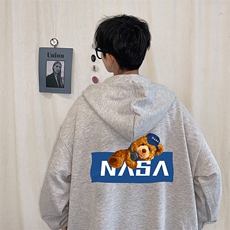 KS21247-P38NASA连帽开衫卫衣男运动外套大码班服，男装卫衣，电商A040