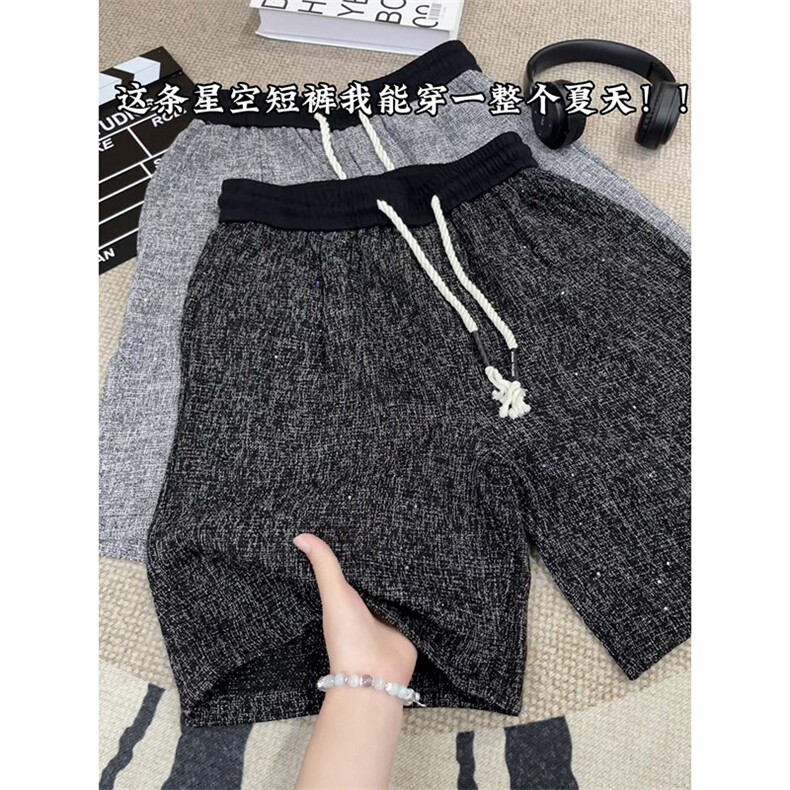 男女同款星空裤冰丝速干休闲短裤百搭垂感宽松五分裤子DK160-P28,男装牛仔裤,电商A178