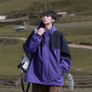 Cityboy情侣 时尚连帽冲锋衣外套夹克 团体班服图片