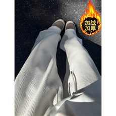 慵懒毛呢裤oversize慵懒风高级感宽松阔腿直筒弯刀裤男K6022，男装休闲裤，星座1116A（原606A-3）