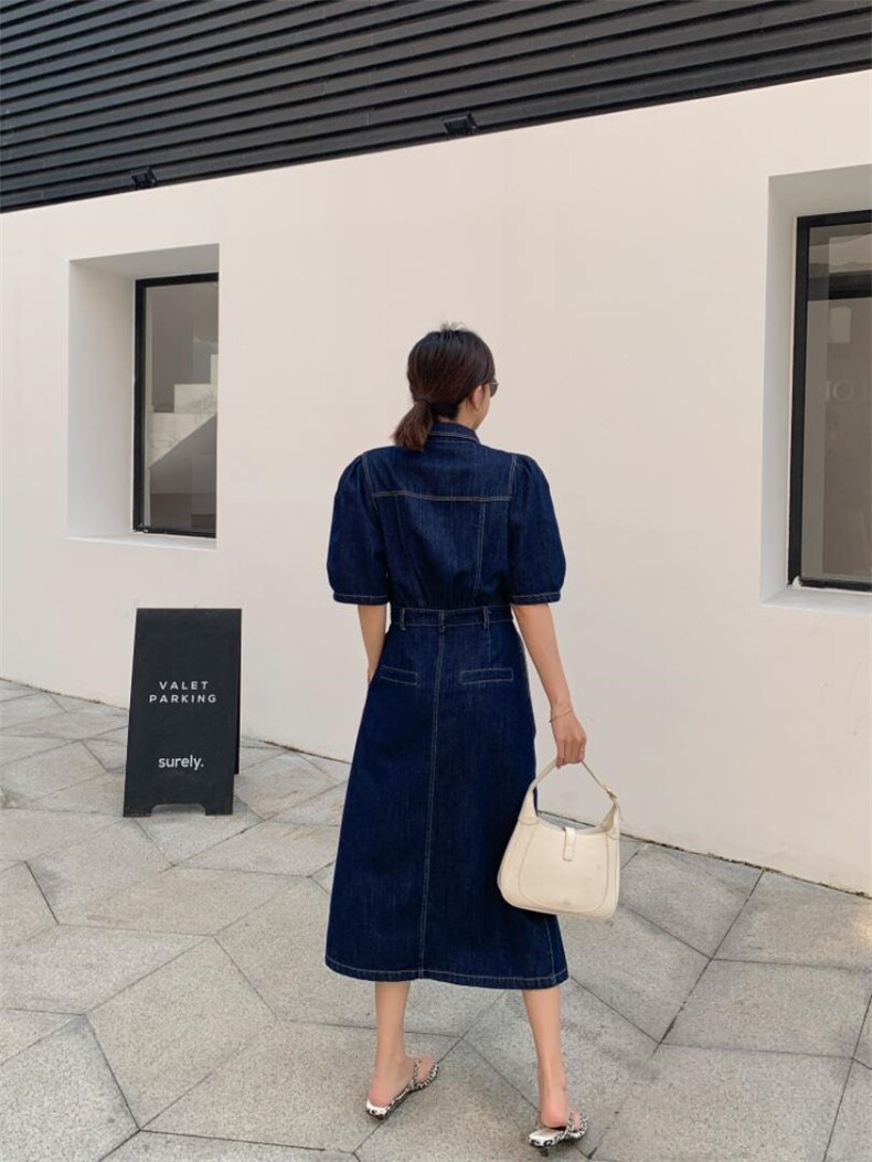 牛仔连衣裙，女装连衣裙，肆尔