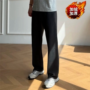 秋冬美式复古重磅加厚休闲卫裤男士直筒宽松裤子LM388-p50 加绒58图片