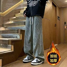 日系复古灯芯绒直筒休闲裤男秋冬季宽松加绒百搭休闲垂感直筒裤，男装休闲裤，星座410-6（原星座1304-1）
