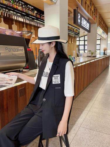 秋季新款韩版时尚贴标马甲，女装马夹，韩衫衣社