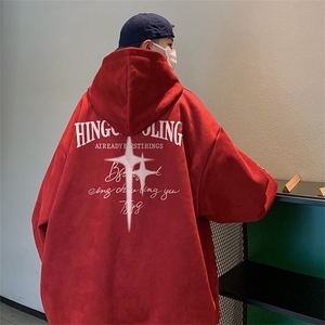 已注册直播抖音得物高品质麂皮绒宽松男连帽卫衣外套W7070P55控79图片