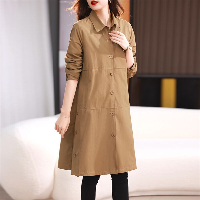 中长款风衣女2025新款中年妈妈爆款漂亮时尚高端女士大码胖mm大衣，女装风衣，丽影随形