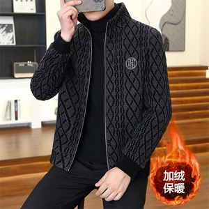 直播优款男士立领高品质毛呢大衣夹克外套上衣男D25P145控238图片