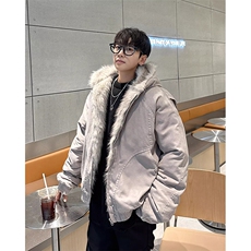 现货高品质美式高街冬季重磅硬挺短款座山雕毛领棉衣男女加厚外套，男装棉衣，电商A486
