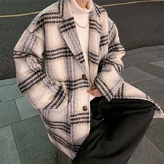 男士冬装高级感长款呢大衣韩版中长款毛呢大衣风衣外套Y21-P115，男装风衣，电商B295