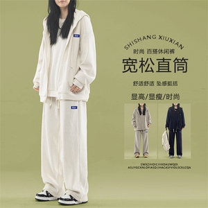 秋冬季加绒加厚套装垂感休闲长裤SJT866-特批176加绒特批206图片