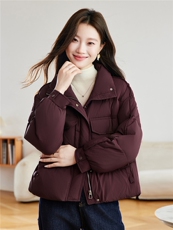 时尚立领短款羽绒服女2025冬新款小个子宽松显瘦保暖90白鸭绒外套，女装羽绒服，沐七七