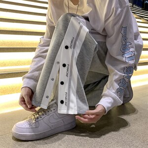 排扣裤子男篮球运动裤高街ins阔腿裤韩版潮流宽松休闲裤k4030-p35，女装休闲裤，星座1008-2