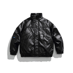2025冬季新款男装日系潮牌纯色宽松休闲棉服加厚皮外套MY19-F159图片