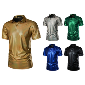 服装美人条烫金印花短袖POLOH86P40图片