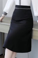早秋连衣裙女2022新款时尚高级感职业气质女神范鱼尾裙，女装半身裙，时尚俏佳人