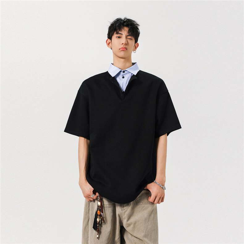 夏季新款衬衫领卫衣短袖CS8080-特批35控58,男装T恤,电商A072