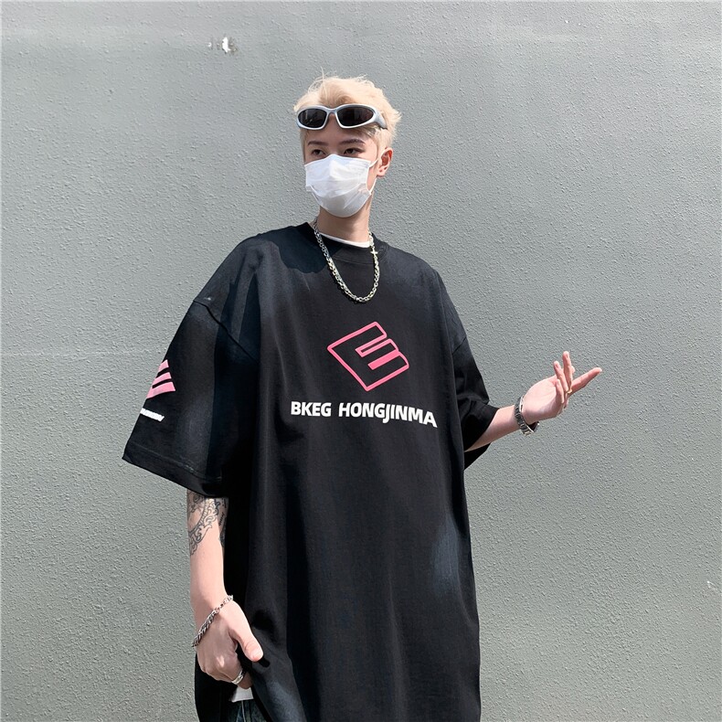 DXX7-P48美式潮牌新款废土风做脏做旧短袖夏季hiphop街头复古T恤,男装T恤,星座603-2