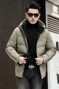 B8303钱塘2020-3时尚休闲冬季厚款有帽简约中年男士羽绒服P250图片
