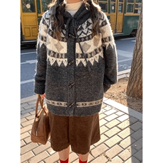 抖音得物秋冬新款开衫毛衣美式复古休闲慵懒风V领针织衫男外套潮，男装针织衫/毛衣，电商A443