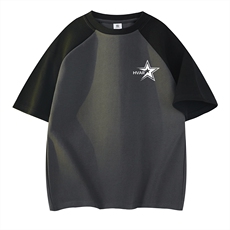 深灰拼黑袖