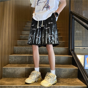 抖音品质夏季新款菠萝格潮流印花宽松短裤B315-K24184-特P25控48图片