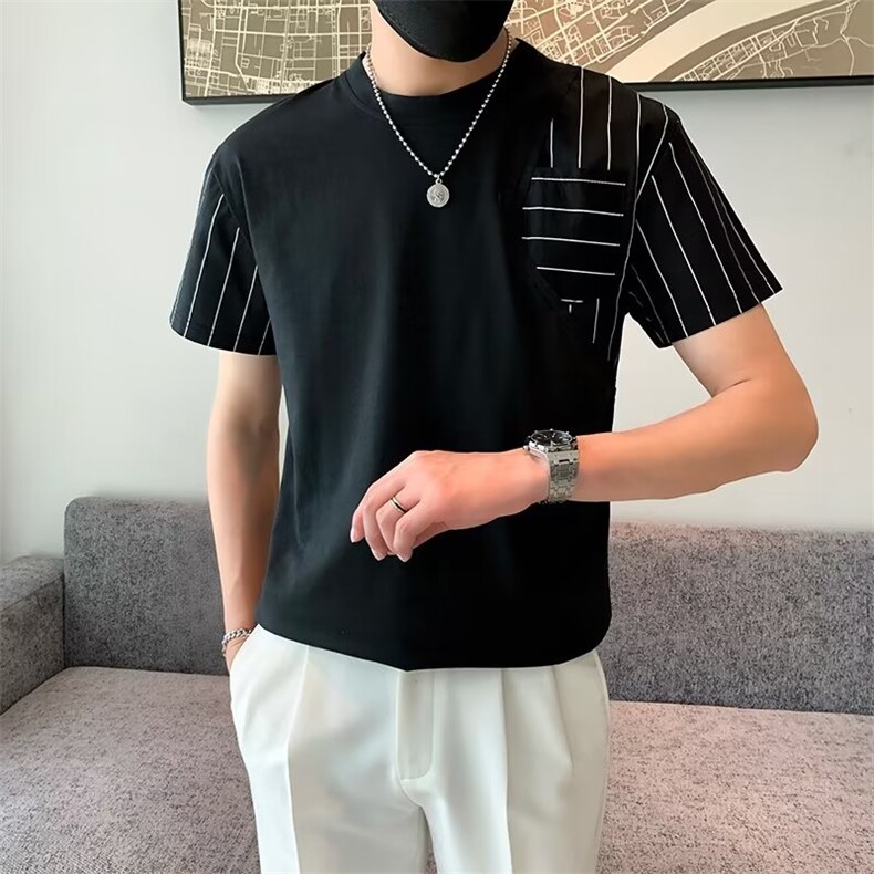 潮原宿新款日常短袖潮流简约男圆领夏季青春流行T恤T562-P35,男装T恤,星座1109-3
