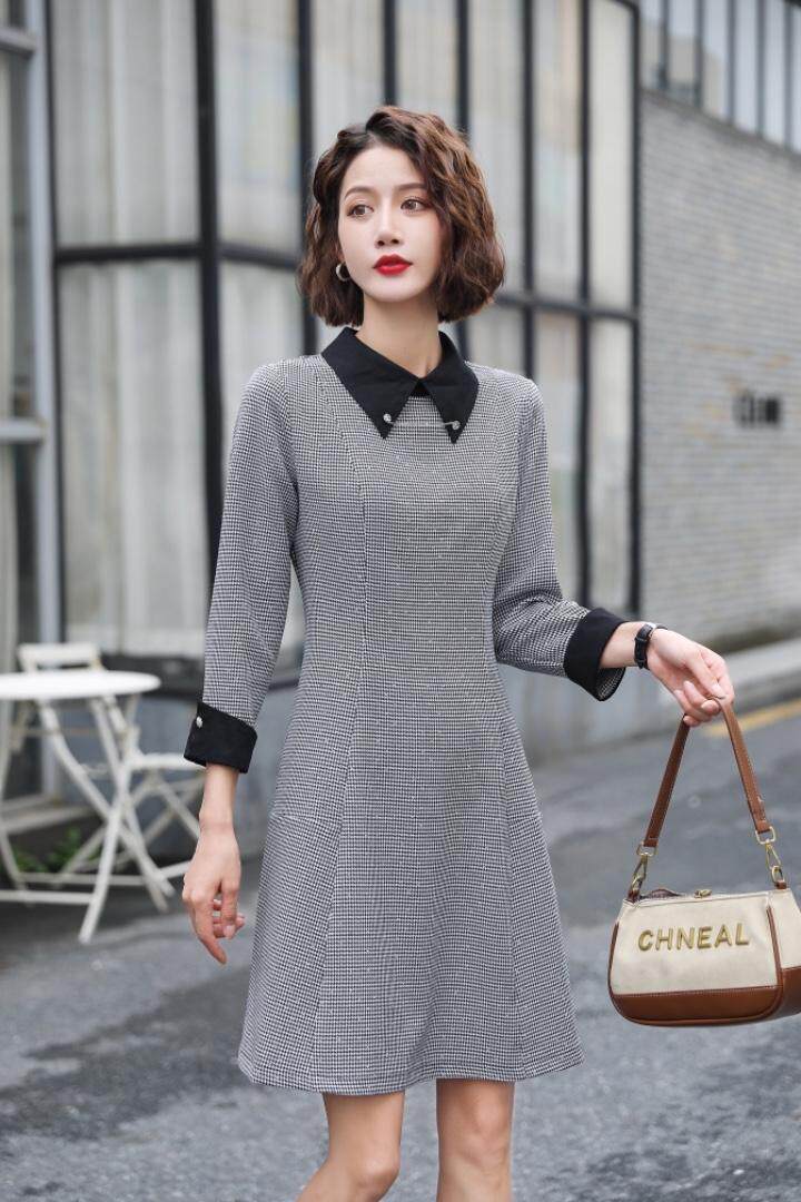 秋款亮钻娃娃连衣裙，女装连衣裙，帕莎尔