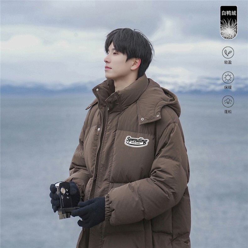山系新标白鸭绒连帽时尚字母印花羽绒服A247-YR361P225控298,男装羽绒服,电商A247