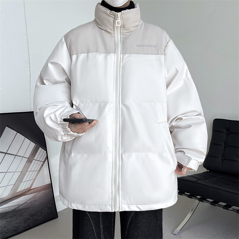 加厚男士冬季棉衣男立领皮棉服字母拼接棉袄外套A266-P01-P80,男装棉衣,电商A266