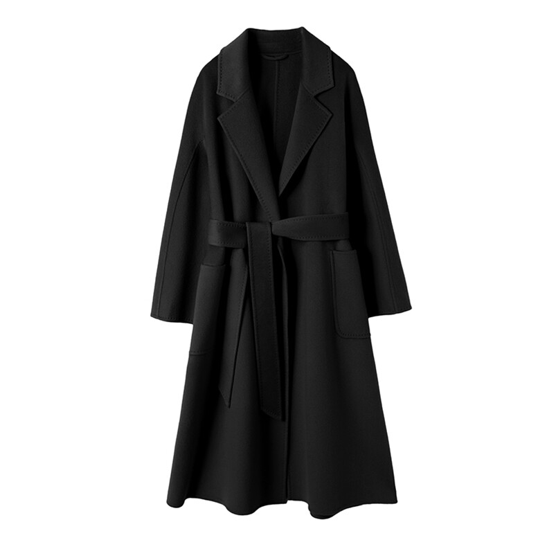 2024年秋冬羊绒大衣女中长款时尚百搭系带呢子外套，女装羊绒大衣，星纬羊绒