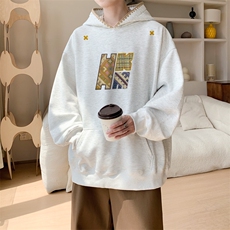 华棉春秋内景重磅情侣宽松连帽卫衣男潮牌外套WY00794/P45加绒P50，女装短外套，电商B316