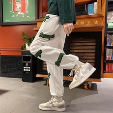 特P35控68秋季港风潮牌毛巾绣束脚裤休闲卫裤K2206，男装休闲裤，电商B370