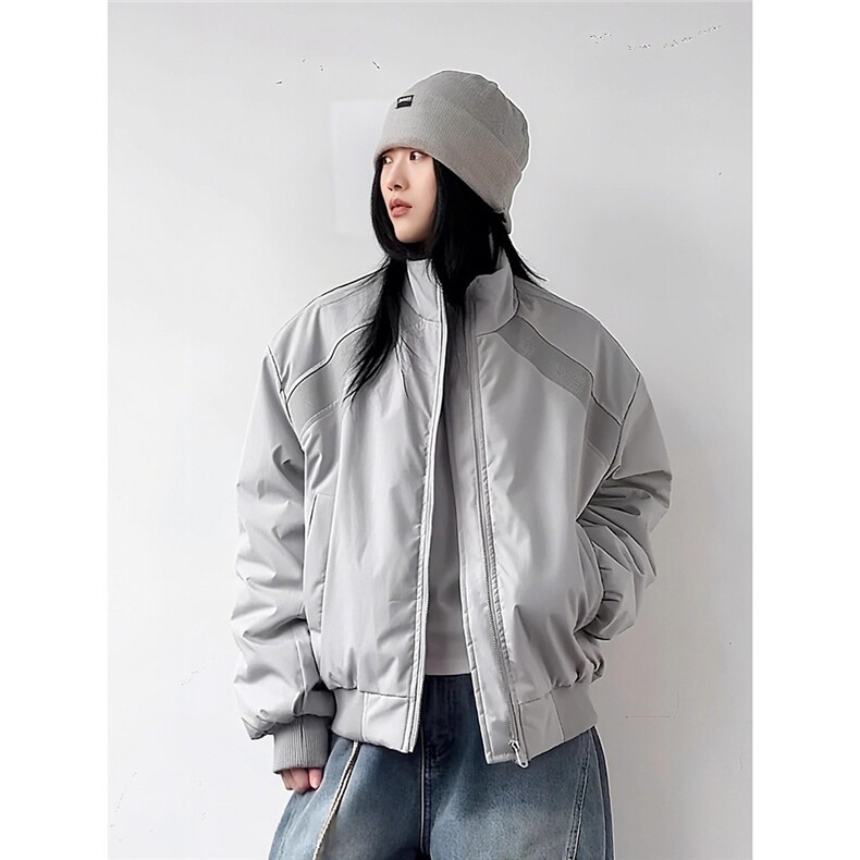 网图美式解构棒球棉服男冬季加厚廓形机能立领外套MY61049-特P78,男装棉衣,星座1007（原301D）