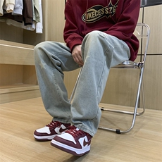 美式hiphop纯色星星装饰修身直筒牛仔裤，男装牛仔裤，星座310A-4